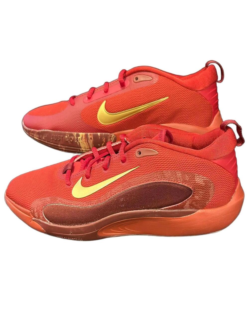 Nike IsoFly GS Basketball Shoes "Red/Gold" FZ7298-600 Youth/Men's 7 | NEW